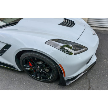 For 20142019 Chevrolet Corvette C7 Z06 Stage 3 Style Front Bumper Lower Splitter Side Extension Winglets Abs Plastic Carbo