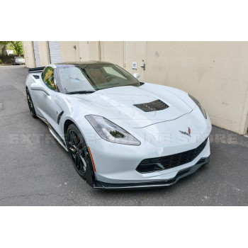 For 20142019 Chevrolet Corvette C7 Z06 Stage 3 Style Front Bumper Lower Splitter Side Extension Winglets Abs Plastic Carbo