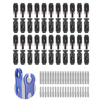 Bougerv 44Pcs Solar Connector With Spanners Ip67 Waterproof Solar Panel Cable Connectors Malefemale 22Pairs10Awg