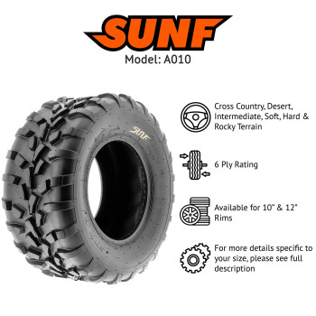 Sunf 25X1110 Atv Utv Tire 25X11X10 Race Trail Sport 6 Pr A010 Pair Of 2