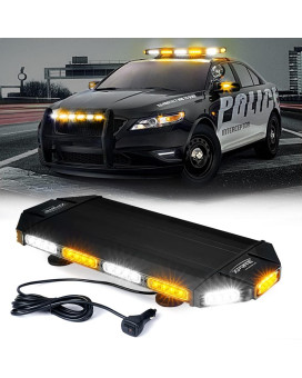 Xprite 27 White Amber Emergency Strobe Light Bar Black Hawk High Intensity Led Warning Security Rooftop Caution Lightbar For