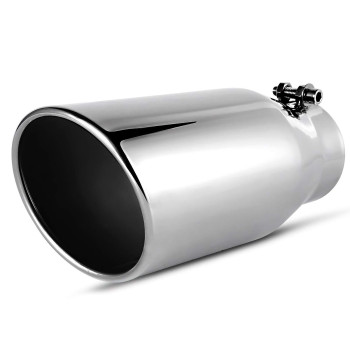 Autosaver88 35 Inch Inlet Black Exhaust Tip 35 Inlet 5 Outlet 12 Overall Length Stainless Steel Exhaust Tips Chromepla