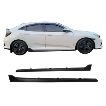 Ikon Motorsports Side Skirts Compatible With 20162021 Honda Civic Sedan Typer Style Unpainted Black Polypropylene Pp Sport