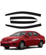 Gldifa Wind Deflector Compatible With 20092013 Toyota Corolla Sedan Smoke Sunrain Guards Window Visors