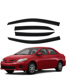 Gldifa Wind Deflector Compatible With 20092013 Toyota Corolla Sedan Smoke Sunrain Guards Window Visors