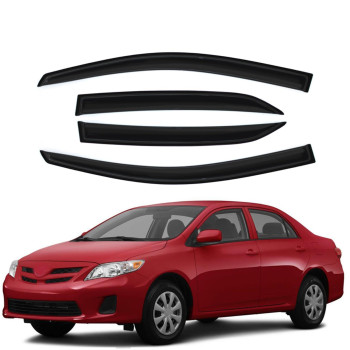 Gldifa Wind Deflector Compatible With 20092013 Toyota Corolla Sedan Smoke Sunrain Guards Window Visors