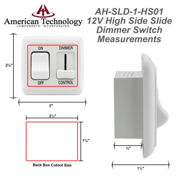 American Technology Components 12 Volt Dc Dimmer Switch For Led Halogen Incandescent Rv Auto Truck Marine And Strip Ligh