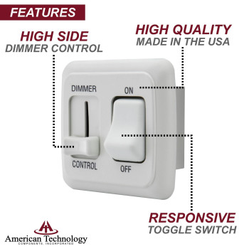 American Technology Components 12 Volt Dc Dimmer Switch For Led Halogen Incandescent Rv Auto Truck Marine And Strip Ligh