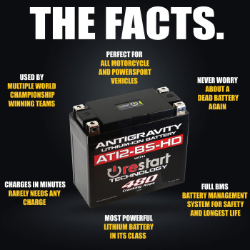 Antigravity At12Bshd Heavy Duty Lithium Motorcycle And Powersport Battery With Builtin Jump Starting 12V 8Ah Atv Quad Utv