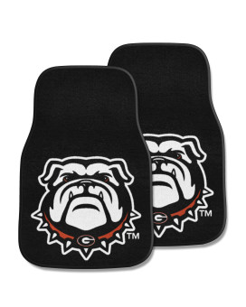 Fanmats 22869 Georgia Bulldogs Front 2Piece Team Logo Carpet Car Mat Set Front Row Automotive Floor Mats Nonslip Backing Te