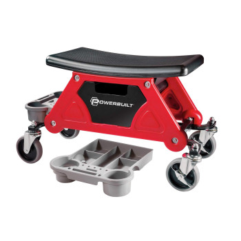 Powerbuilt Heavy Duty Roller Mechanics Seat And Brake Stool With 4In Rubber Swivel Casters Roll Over Anything Big Seating Pla