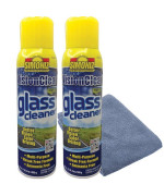 Simoniz Vision Clear Glass Cleaner Streak Free 2Pack 19Oz Large Microfiber Polish Cloth Combo