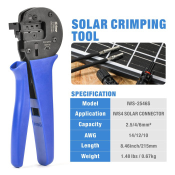 Icrimp Solar Crimping Tool Kit For Solar Panel Installation All In One Solar Tool Set With Solar Crimper Wire Cutter Wire Str