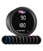 Glowshift 10 Color Digital 300 F Dual Intake Intercool Temperature Gauge Kit Includes Electronic Sensors 2 Multicolor Led D