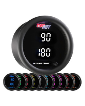 Glowshift 10 Color Digital 300 F Dual Intake Intercool Temperature Gauge Kit Includes Electronic Sensors 2 Multicolor Led D