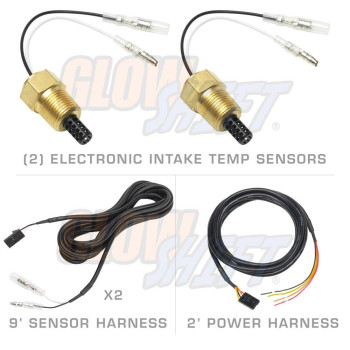 Glowshift 10 Color Digital 300 F Dual Intake Intercool Temperature Gauge Kit Includes Electronic Sensors 2 Multicolor Led D