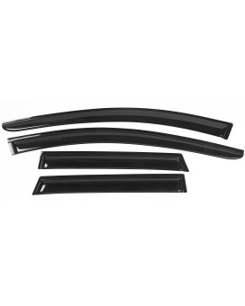 Ikon Motorsports Window Visor Compatible With 20152024 Nissan Murano Slim Style Acrylic Black Sun Rain Wind Guards Vents Shad