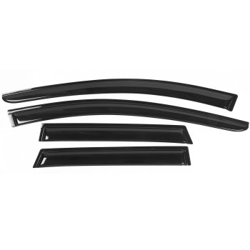 Ikon Motorsports Window Visor Compatible With 20152024 Nissan Murano Slim Style Acrylic Black Sun Rain Wind Guards Vents Shad