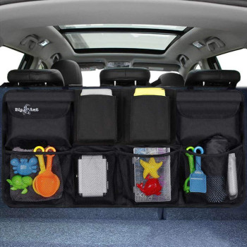 Big Ant Back Seat Trunk Organizer Space Saving Car Trunk Storage Organizer With Lid Keep Your Trunk Clean And Tidy 8 Large Pocke