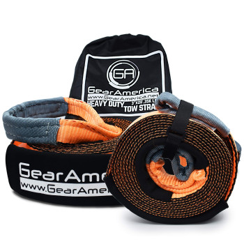 Gearamerica Tow Strap 3 X 20 2 Pack Heavy Duty Tree Saver Winch Strap 35 053 Lbs Tow Rope Recovery Straps Offroad Weather