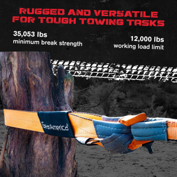 Gearamerica Tow Strap 3 X 20 2 Pack Heavy Duty Tree Saver Winch Strap 35 053 Lbs Tow Rope Recovery Straps Offroad Weather