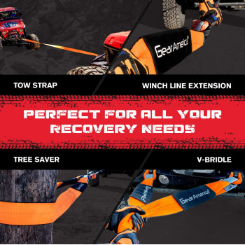 Gearamerica Tow Strap 3 X 20 2 Pack Heavy Duty Tree Saver Winch Strap 35 053 Lbs Tow Rope Recovery Straps Offroad Weather