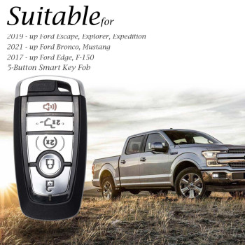 Vitodeco Leather Smart Key Fob Case Compatible With Ford Escape 2025 Bronco 2025 Explorer 2025 Edge 2025 Expedition 2025 F