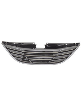 Grille Compatible With 20112014 Hyundai Sonata Yf Front Black Grille Grill Horizon Abs Horizontal Style By Ikon Motorsports 2