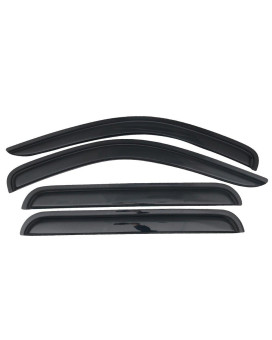 Ikon Motorsports Tape On External Window Visor Compatible With 19982004 Dodge Durango Dakota Crew Cab Slim Style Acrylic Smo