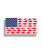 Usa American Fish Flag Sticker Patriotic Fishing Decal Vinyl Die Cut Car Truck Boat Bumper Window Graphic