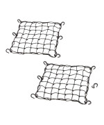 Powertye 501522 Black 15In X 15In Cargo Net Featuring 6 Adjustable Hooks Tight 2In X 2In Mesh 2Pack