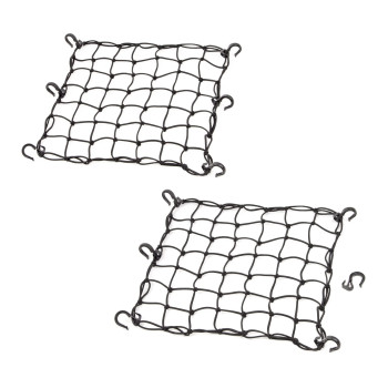 Powertye 501522 Black 15In X 15In Cargo Net Featuring 6 Adjustable Hooks Tight 2In X 2In Mesh 2Pack