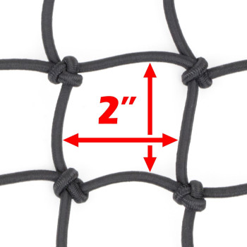 Powertye 501522 Black 15In X 15In Cargo Net Featuring 6 Adjustable Hooks Tight 2In X 2In Mesh 2Pack