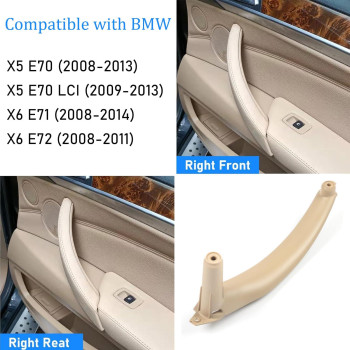 Jaronx For Bmw X5 X6 Door Pull Handle Inner Door Trim Grab Cover Passenger Side Right Frontright Rear Door Armrest Bracket Fi