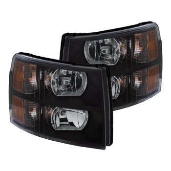 ANZO 111393 Crystal Headlights for 2007-2013 Chevrolet Silverado - Black