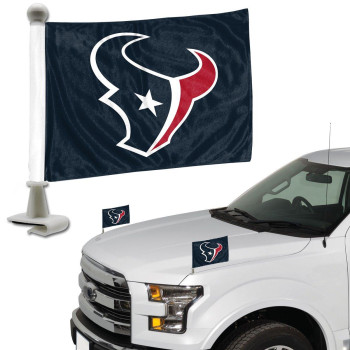 Fanmats 61889 Houston Texans Ambassador Car Flags 2 Pack Mini Auto Flags 4In X 6In Perfect For Hood Or Trunk