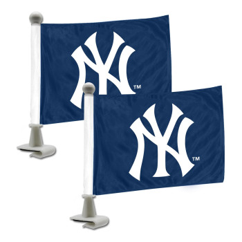 Fanmats 61848 New York Yankees Ambassador Car Flags 2 Pack Mini Auto Flags 4In X 6In Perfect For Hood Or Trunk