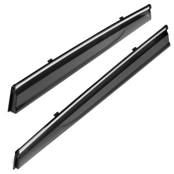 Ikon Motorsports Window Visor Compatible With 20152024 Nissan Murano Z52 Injection Polycarbonate With Chrome Trim Air Deflect