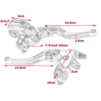 Lisylineauto Motorcycle Brake Lever 78 22Mm Handlebar Brake Master Cylinder Clutch Lever Left Right Set Compatible With Har