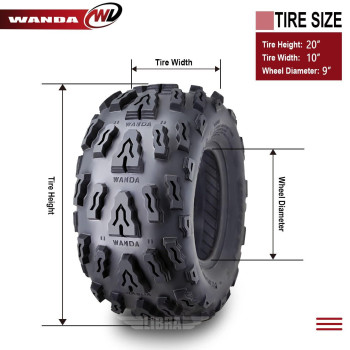 Wanda Set Of 2 Sport Atv Tires 20X109 20X10X9 4Pr Deep Tread