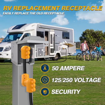 Mictuning 125 250V 50Amp Heavy Duty Rv Female Replacement Receptacle Plug With Ergonomic Handle