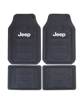 Plasticolor 001668R01 Jeep Weatherpro 4 Piece Floor Mats Set Floor Mats One Size Black