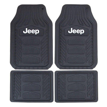 Plasticolor 001668R01 Jeep Weatherpro 4 Piece Floor Mats Set Floor Mats One Size Black