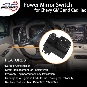 901124 Power Mirror Switch Front Driver Side Compatible With 2000 2001 2002 Chevrolet Silverado 1500 2500 Tahoe Suburban Gmc Y