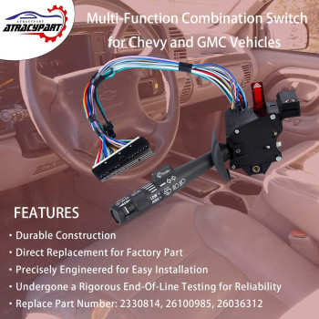 Multifunction Combination Switch Gray For 19952002 Chevy Tahoe S10 Gmc C1500 K1500 Suburban Yukon More Replaces 2330814