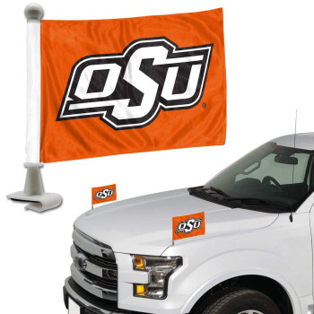 Fanmats 61924 Oklahoma State Cowboys Ambassador Car Flags 2 Pack Mini Auto Flags 4In X 6In Perfect For Hood Or Trunk