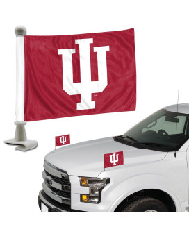 Fanmats 63092 Indiana Hooisers Ambassador Car Flags 2 Pack Mini Auto Flags 4In X 6In Perfect For Hood Or Trunk