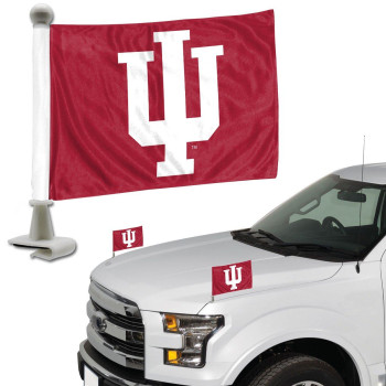 Fanmats 63092 Indiana Hooisers Ambassador Car Flags 2 Pack Mini Auto Flags 4In X 6In Perfect For Hood Or Trunk