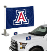 Fanmats 61893 Arizona Wildcats Ambassador Car Flags 2 Pack Mini Auto Flags 4In X 6In Perfect For Hood Or Trunk