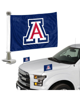 Fanmats 61893 Arizona Wildcats Ambassador Car Flags 2 Pack Mini Auto Flags 4In X 6In Perfect For Hood Or Trunk